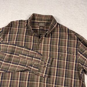 C.E. Schmidt Workwear Men's L Plaid Long Sleeve Button Up Shirt Cotton